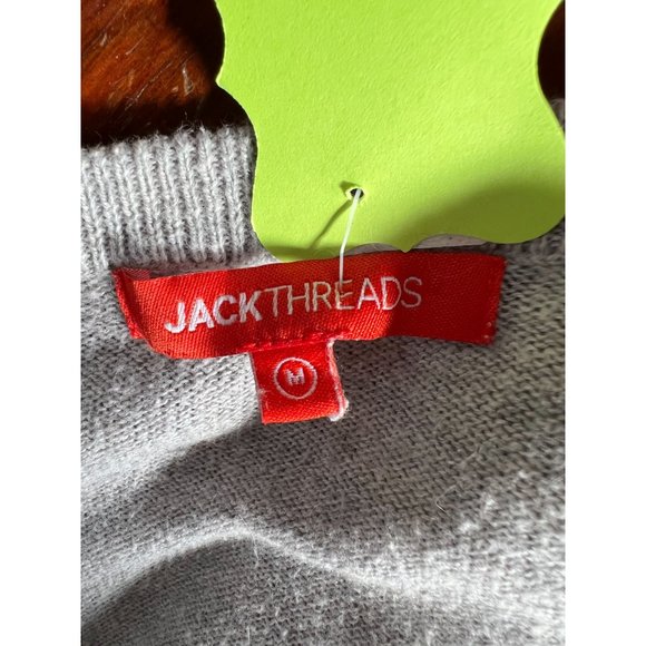 Jack Threads V Neck Sweater  SZ M Grey   90% Cotton, 10% Cashmere - Picture 4 of 16